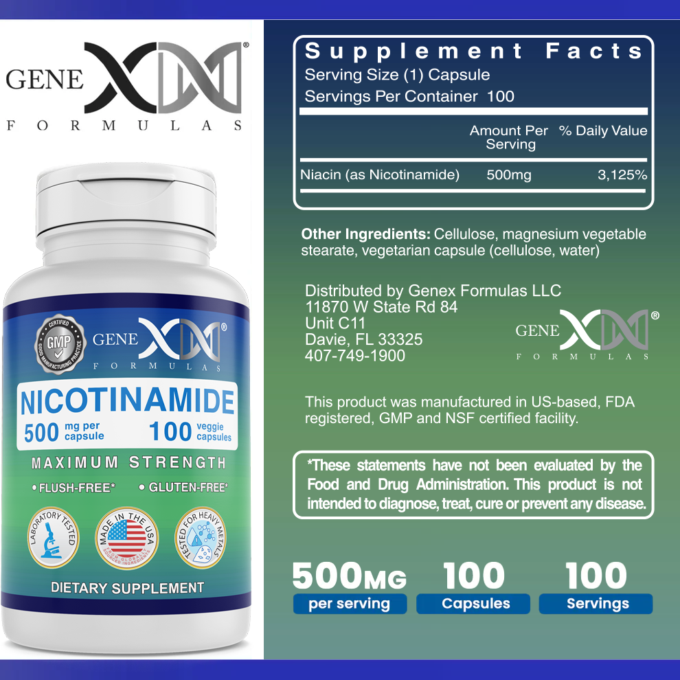 Nicotinamide 500mg (100 Capsules)