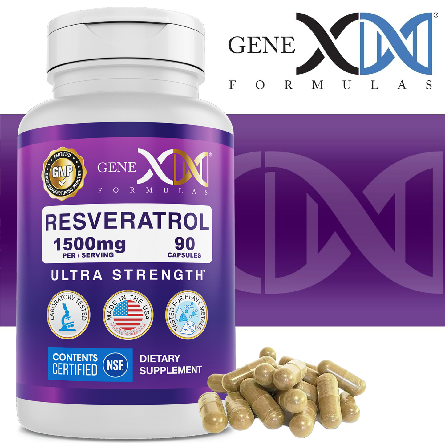 Trans-Resveratrol with BioPerine® 1500mg (90 Capsules)