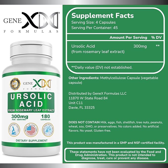 GENEX Ursolic Acid 300mg (180 Capsules)