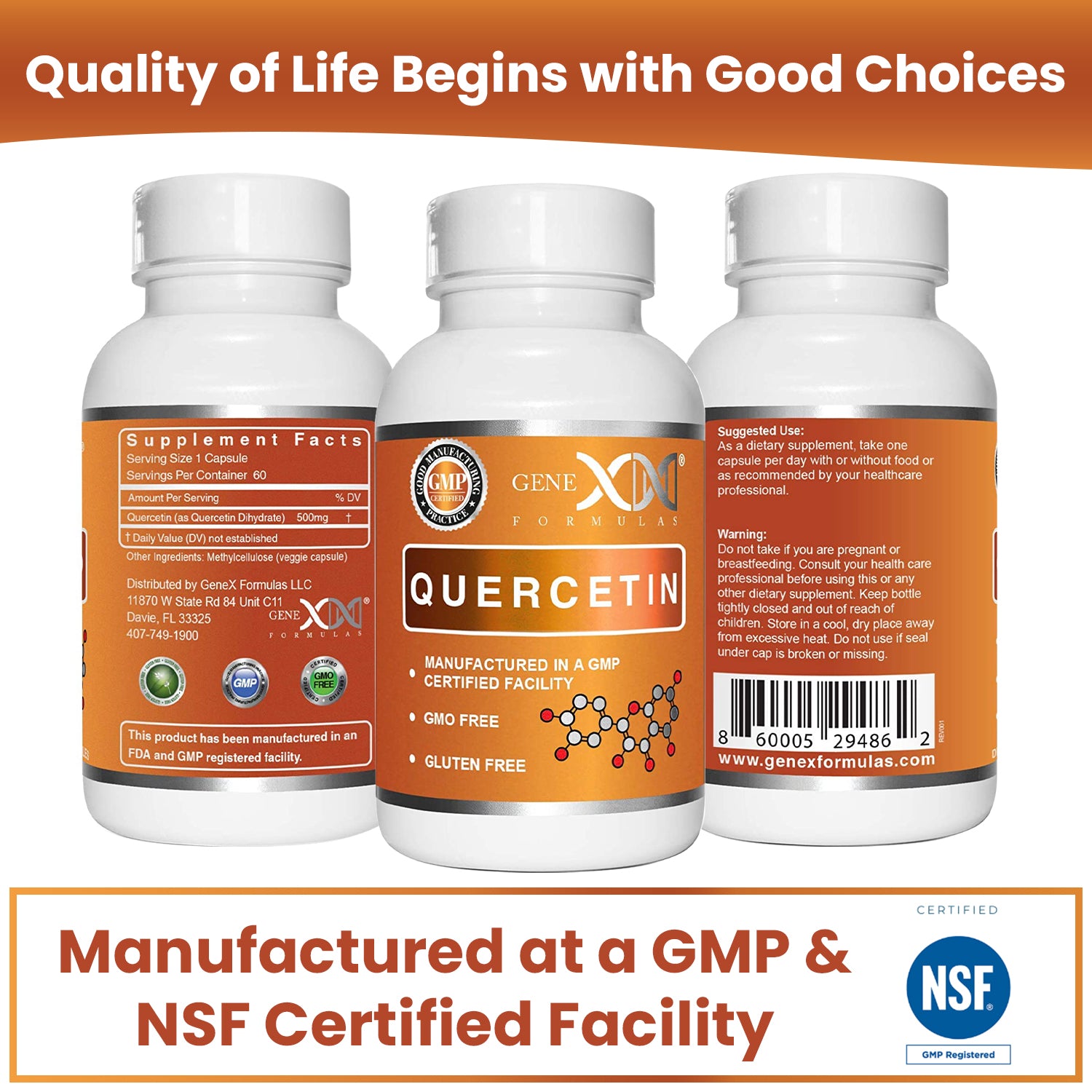 Genex Quercetin 500mg 60 Capsules Genex Formulas Llc